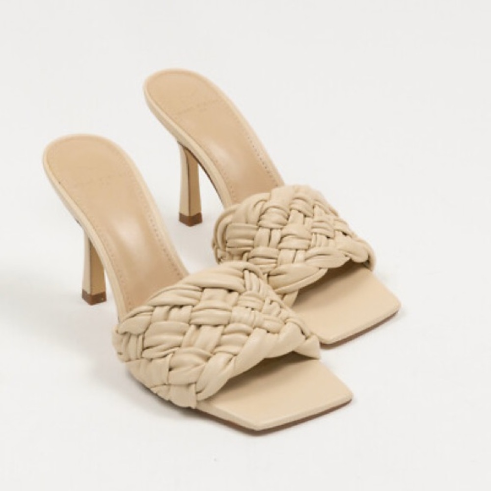 Marc Fisher | Woven Draya High Heels Light Beige | Size 6.5 NWT